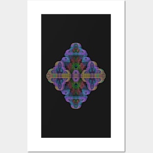 Diamond-shaped three-dimensional fractal pattern Posters and Art